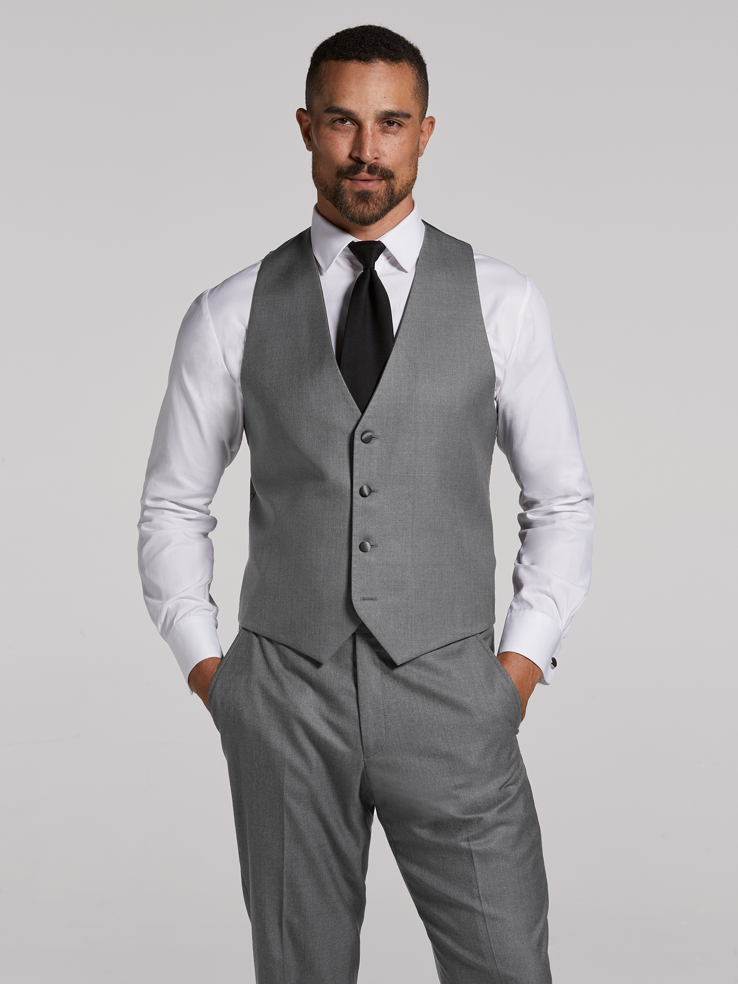 Heather Grey Notch Lapel Performance Suit