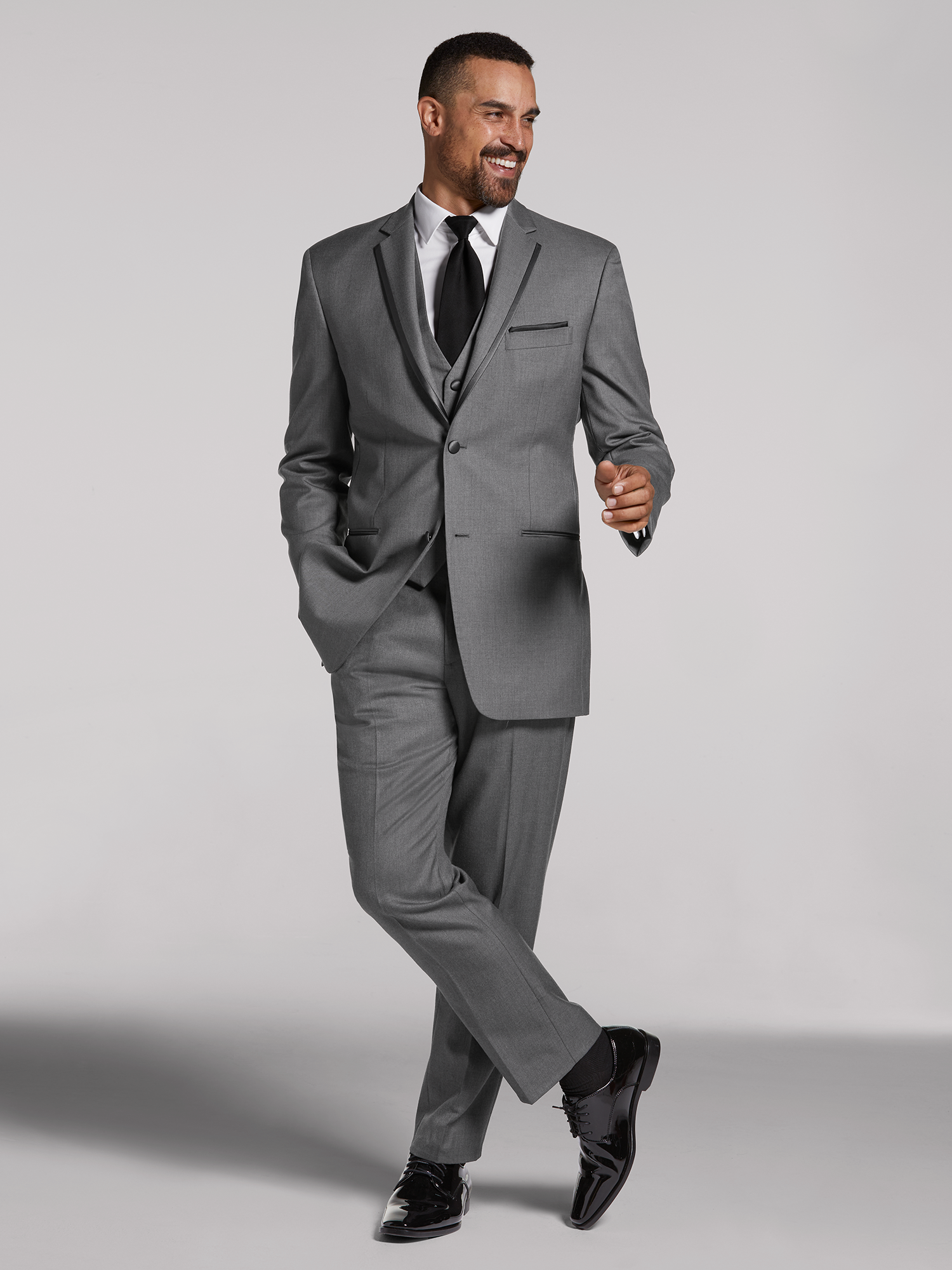 Men's Timeless White and Black Three-Piece Tuxedo Suit In Canada