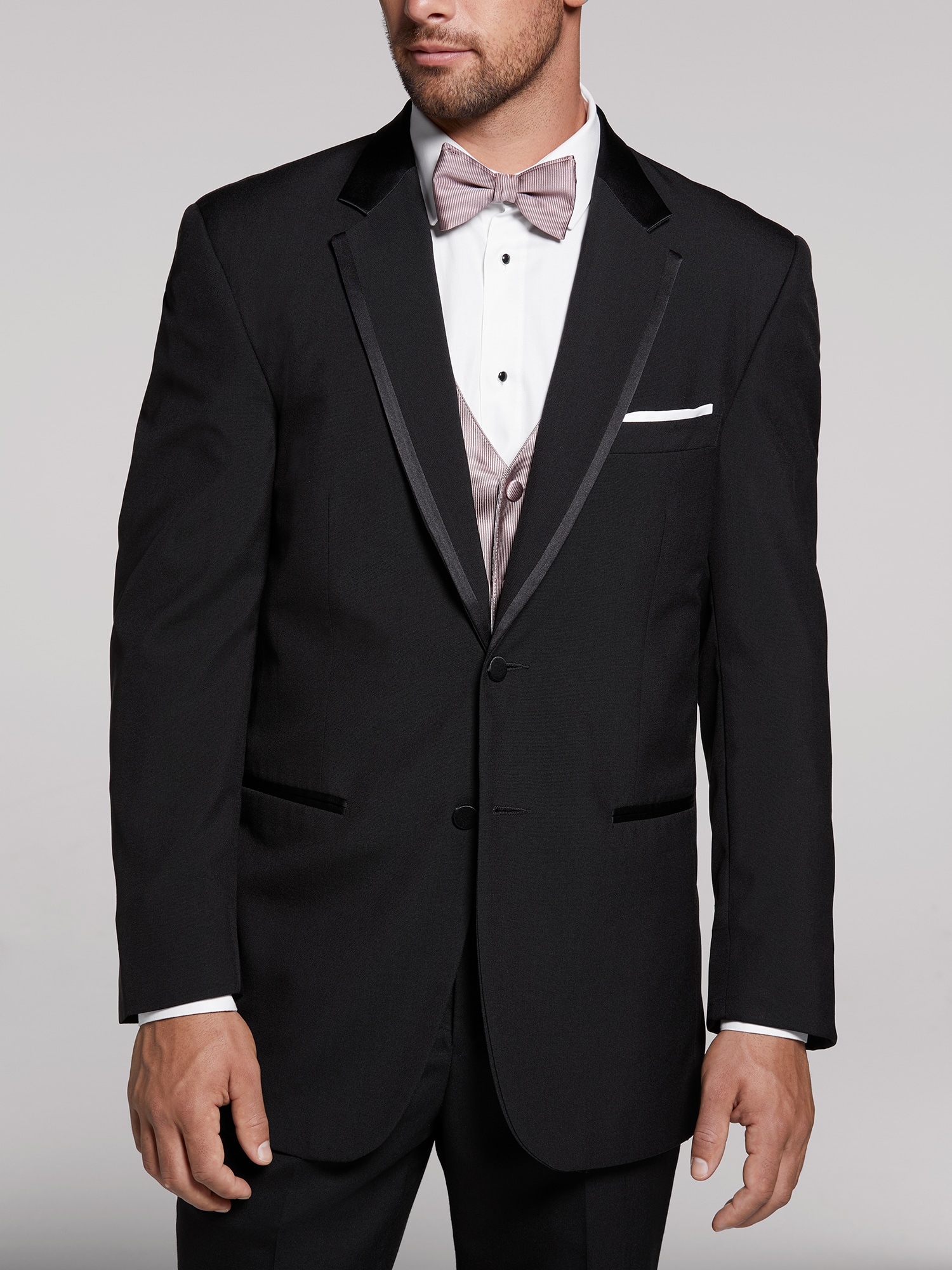 Calvin klein black satin clearance edged notch lapel tuxedo