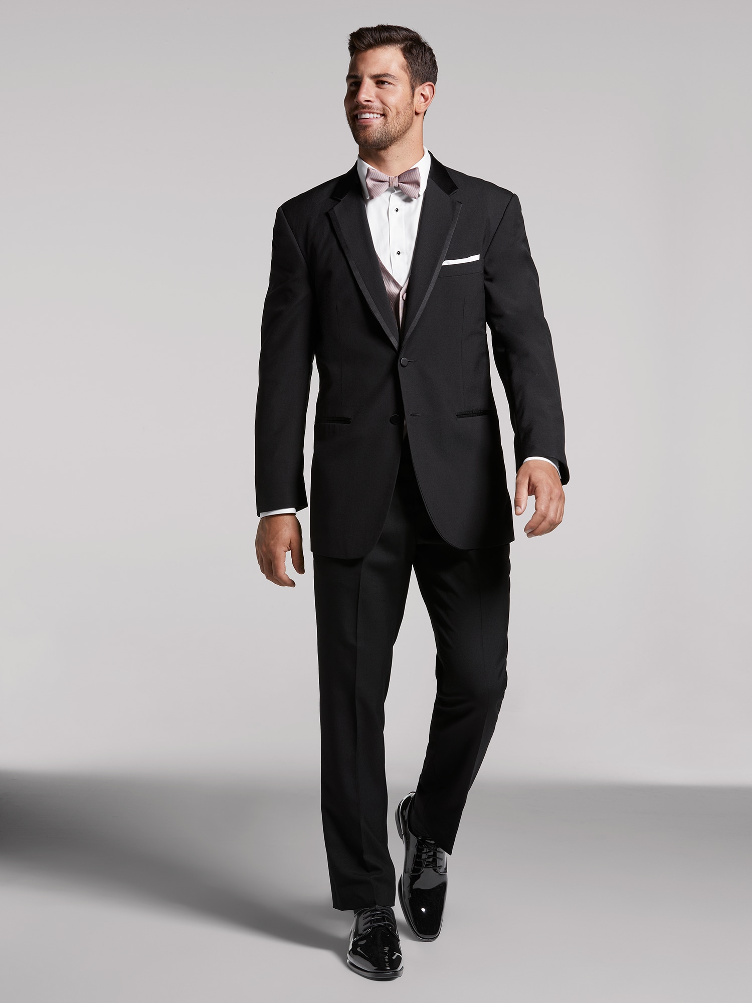 Casual Black Jacket Grey Pant Men Suits Wedding Tuxedos Groom Busines