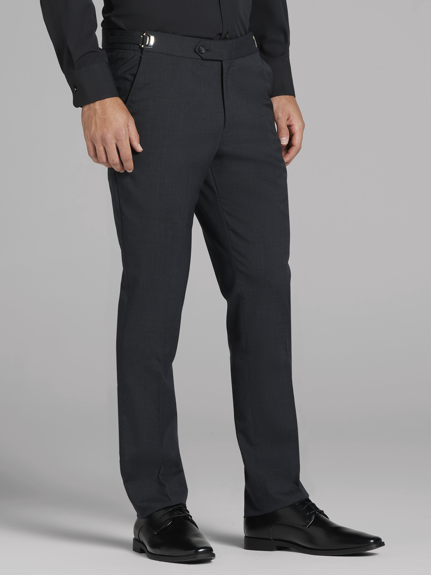 Complet Calvin Klein gris fusain en laine haute performance avec revers crantés