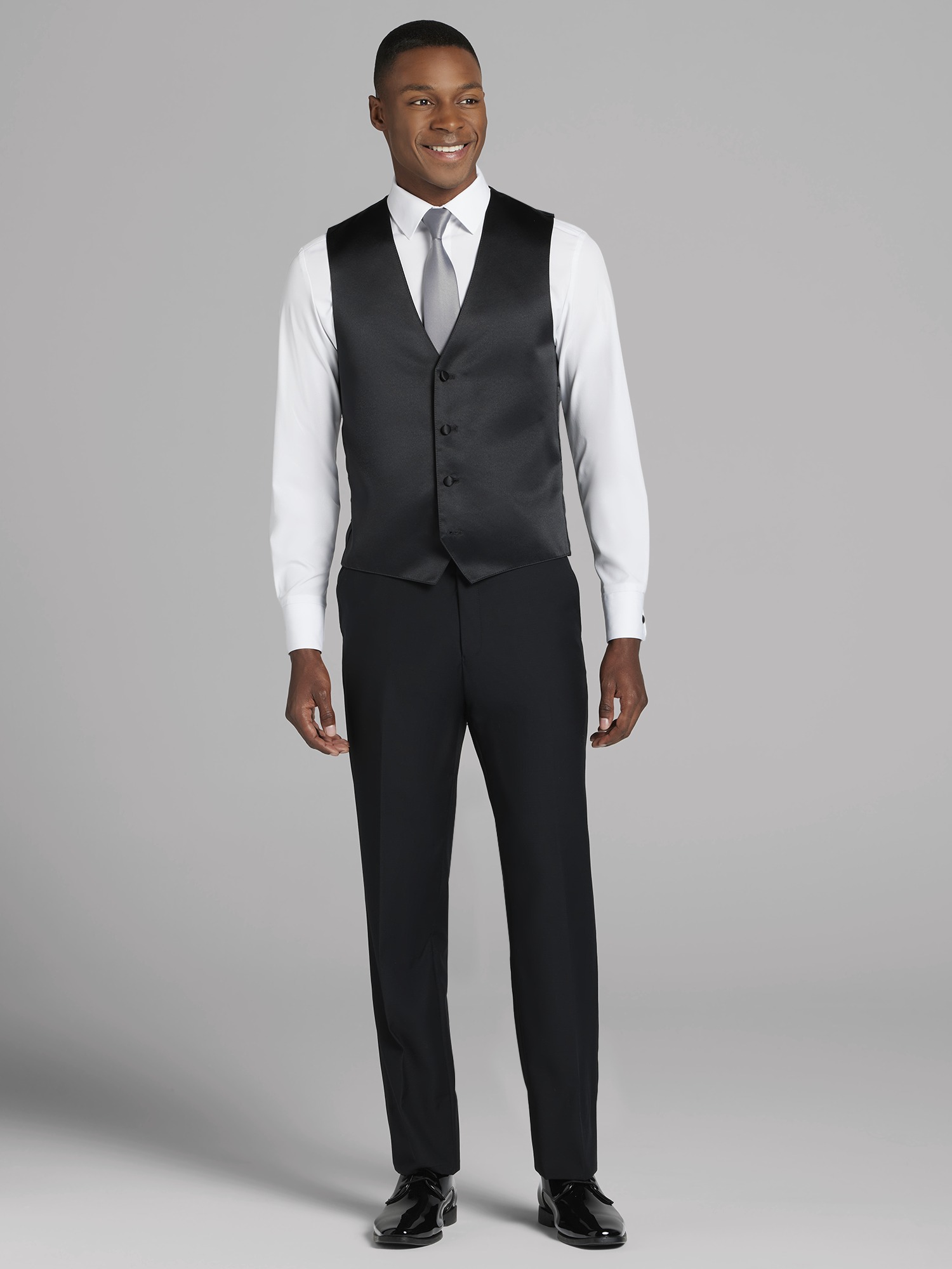 Smoking avec veston de soirée Egara jacquard gris fusain