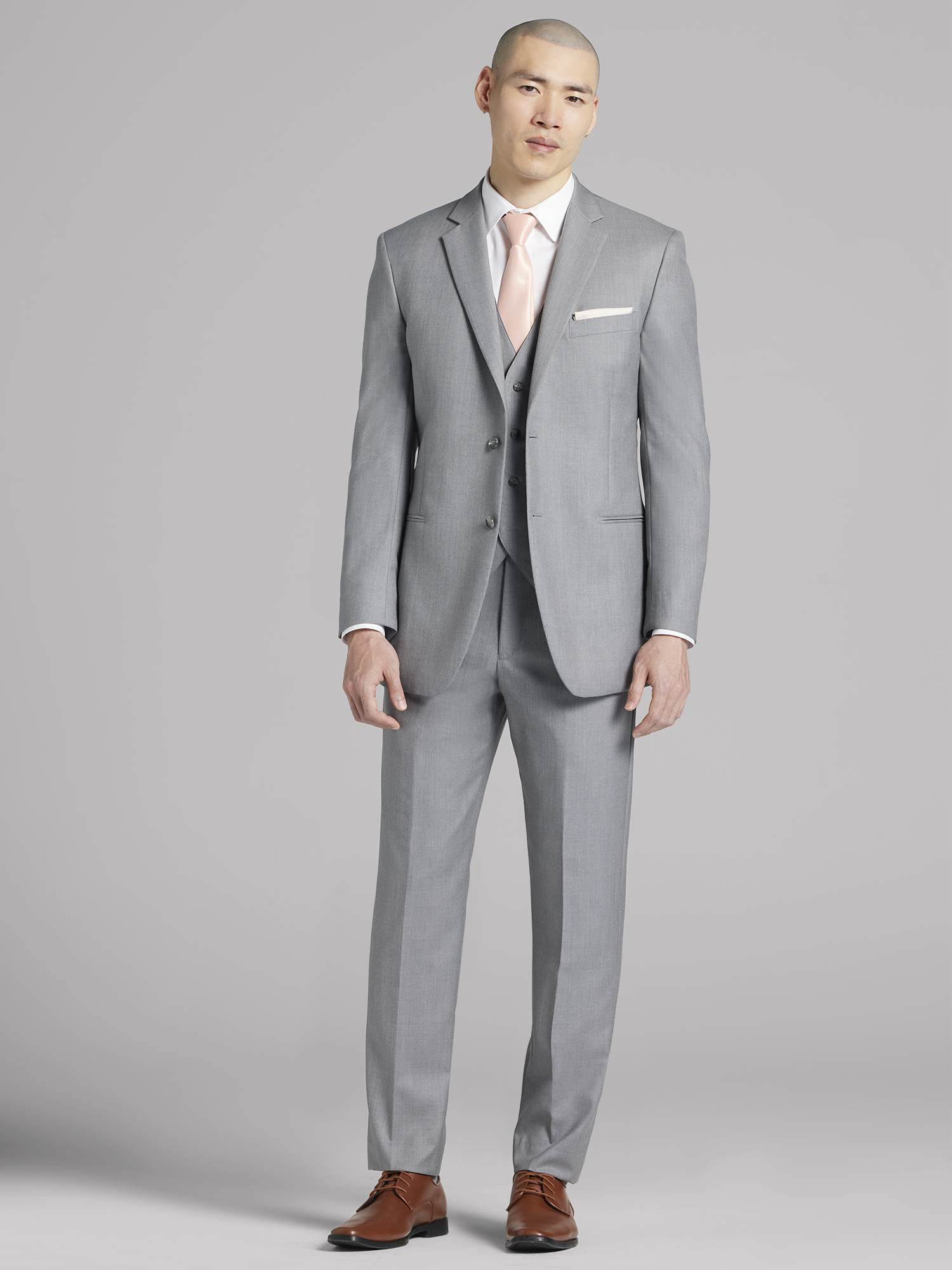 Complet Pronto Uomo gris à revers crantés