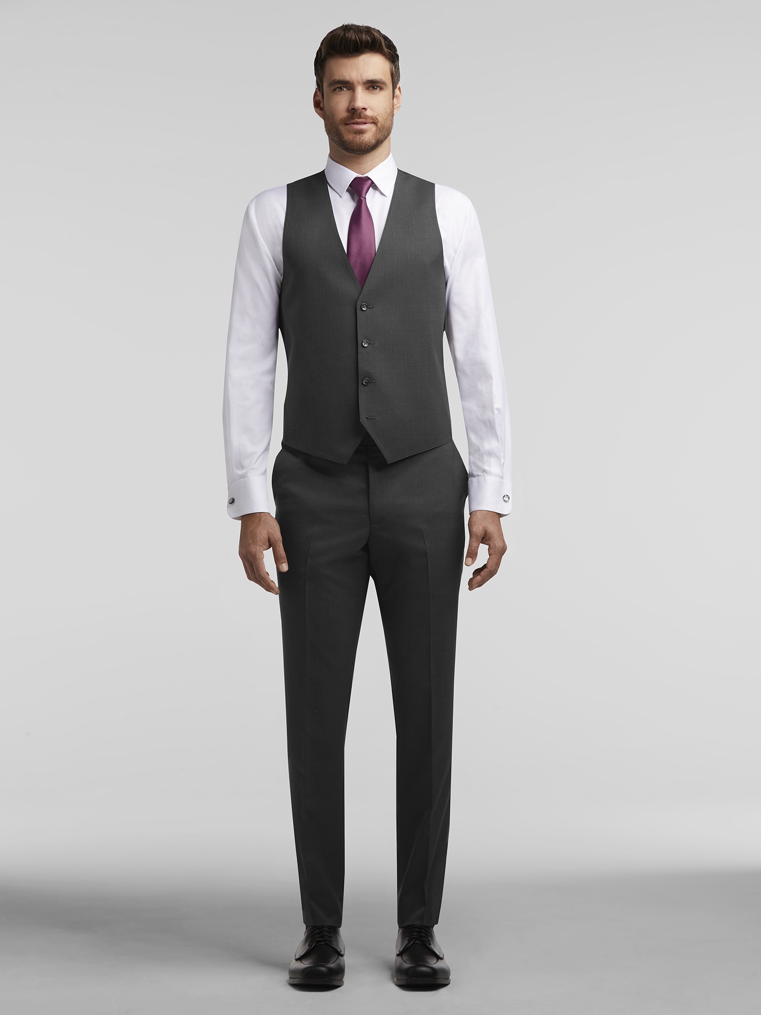 Charcoal Grey Stretch Wool Suit - Hangrr