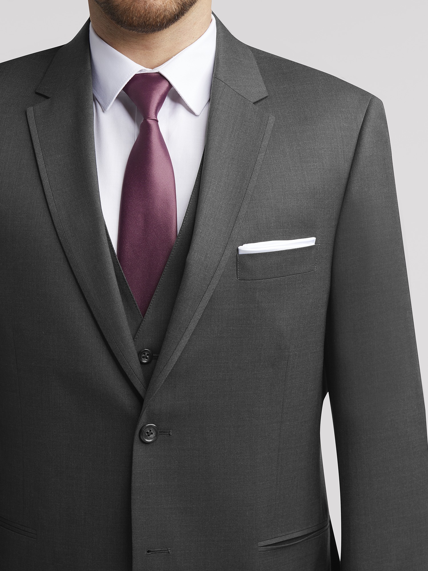 Mini Interlocking G net effect wool suit in dark grey