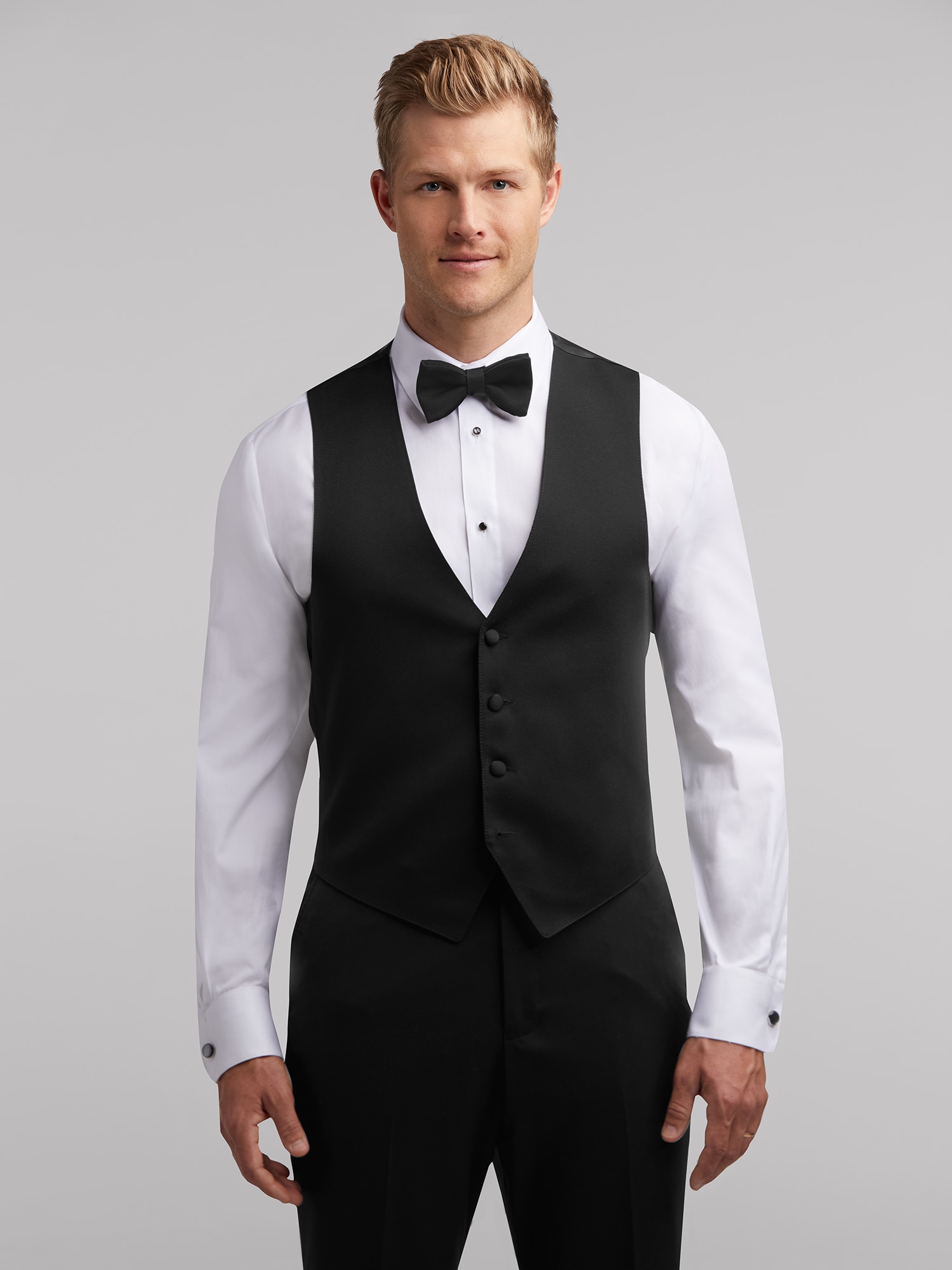 Black Peak Lapel Tux, Black by Vera Wang