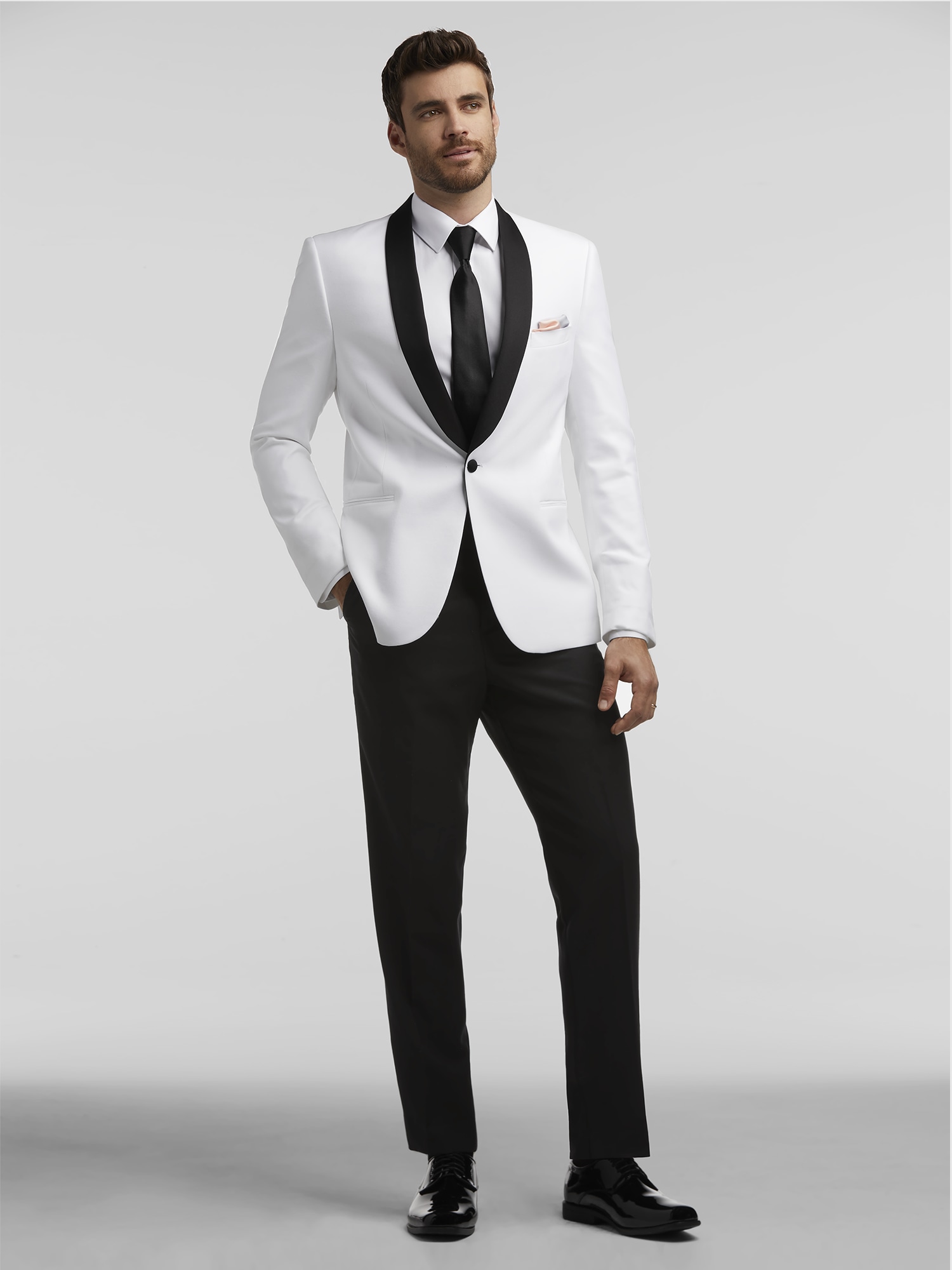 White Dinner Jacket Tux by Calvin Klein Tuxedo Rental