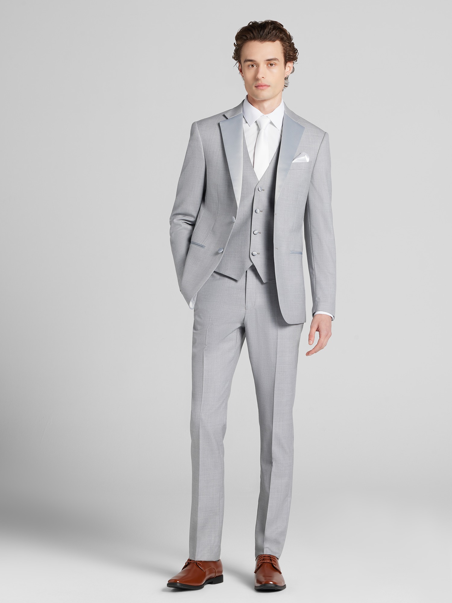 Joseph Abboud Light Grey Performance Wool Tuxedo