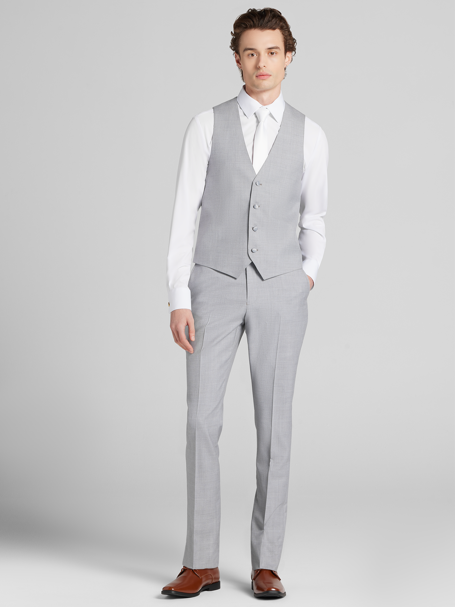 Joseph Abboud Light Grey Performance Wool Tuxedo
