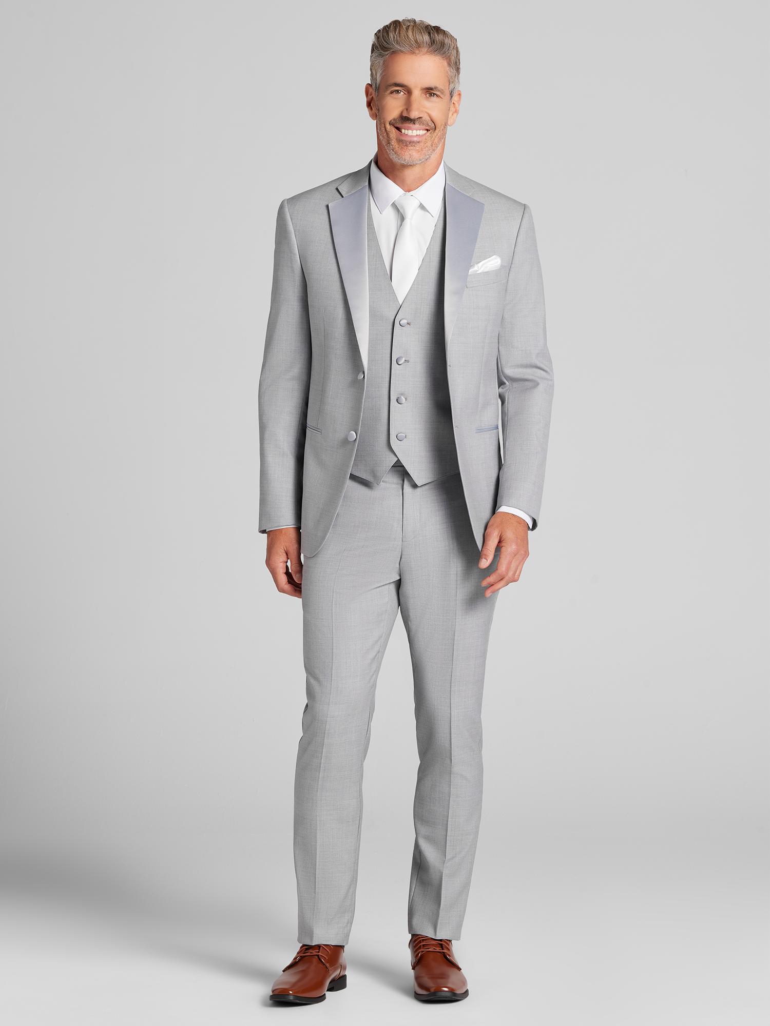 Joseph Abboud Light Grey Performance Wool Tuxedo