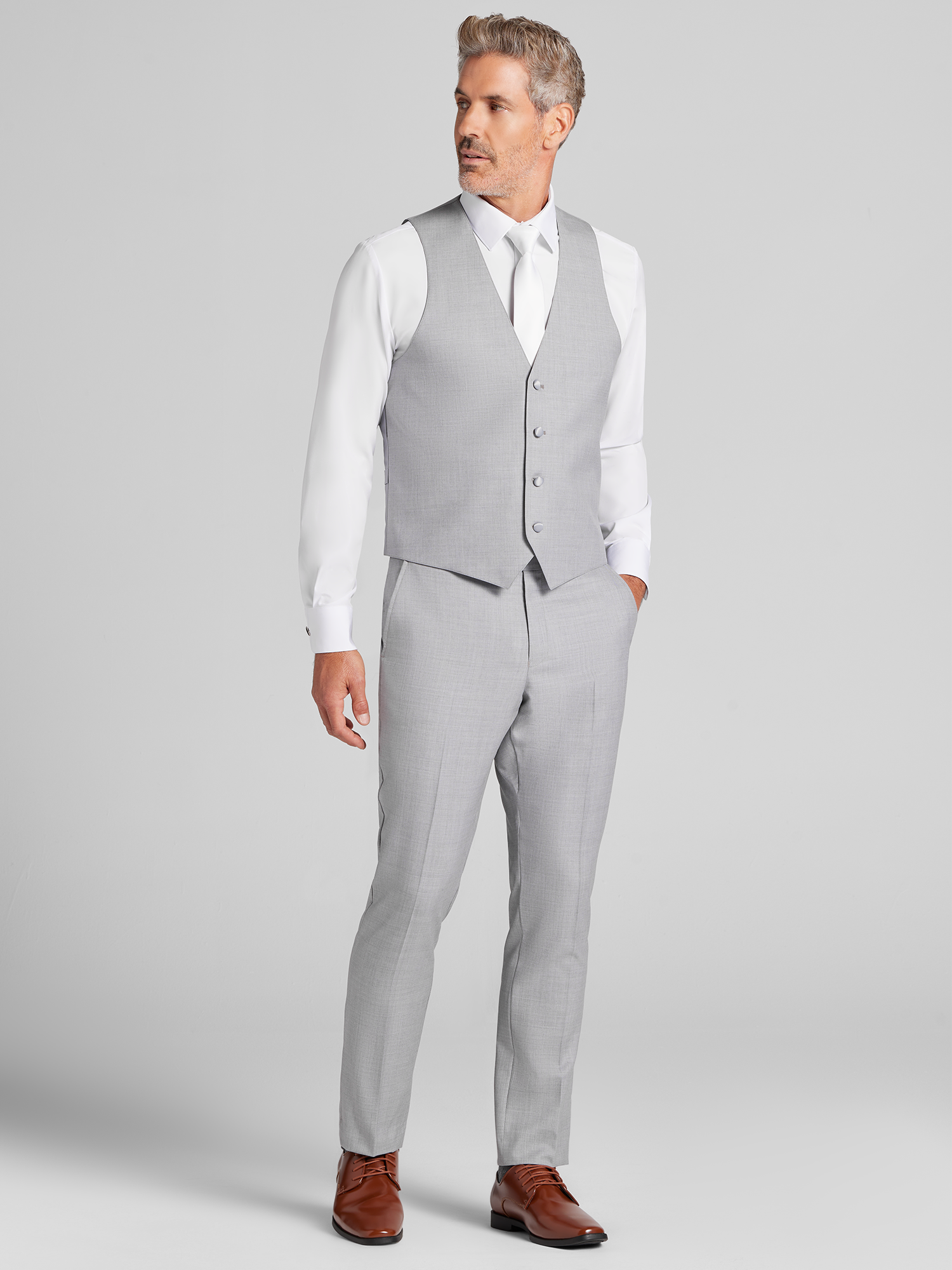 Joseph Abboud Light Grey Performance Wool Tuxedo
